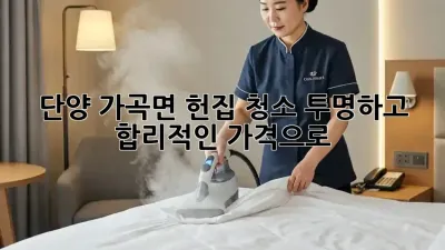 단양 가곡면 헌집 청소, 투명하고 합리적인 가격으로!